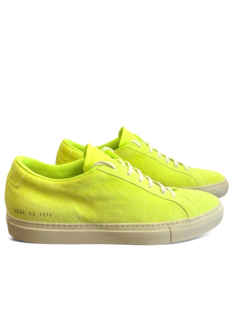 Common Projects Fluorescent Yellow Achilles Low Sneakers Size US Men’s 10/ EU 43